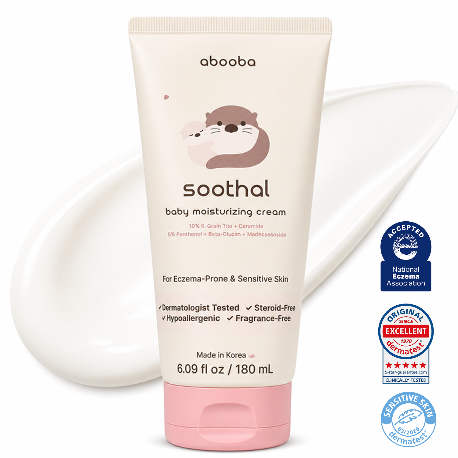 SOOTHAL Baby Moisturizing Cream with NEA and Dermatest marks